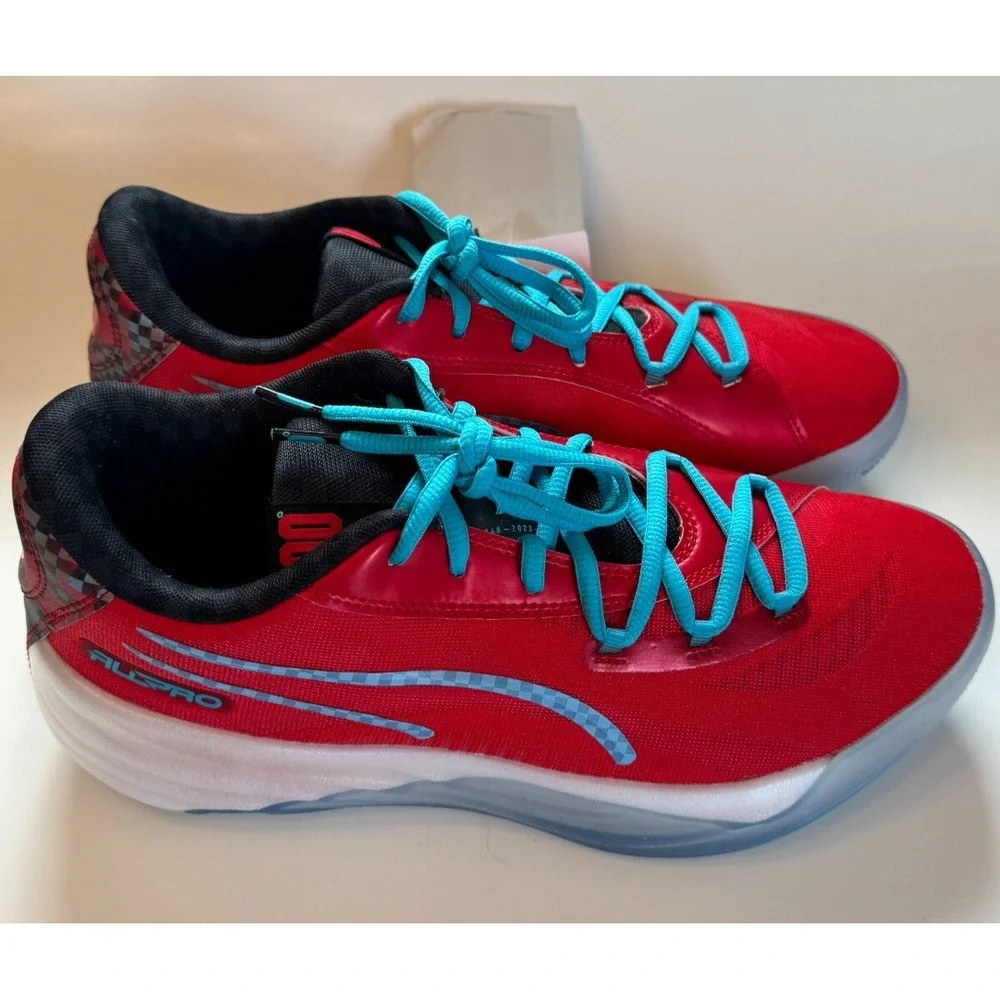 PUMA AllPro Nitro Scoot Red Basketball Sneakers Athletic Shoes Men's Size‎ 9.5